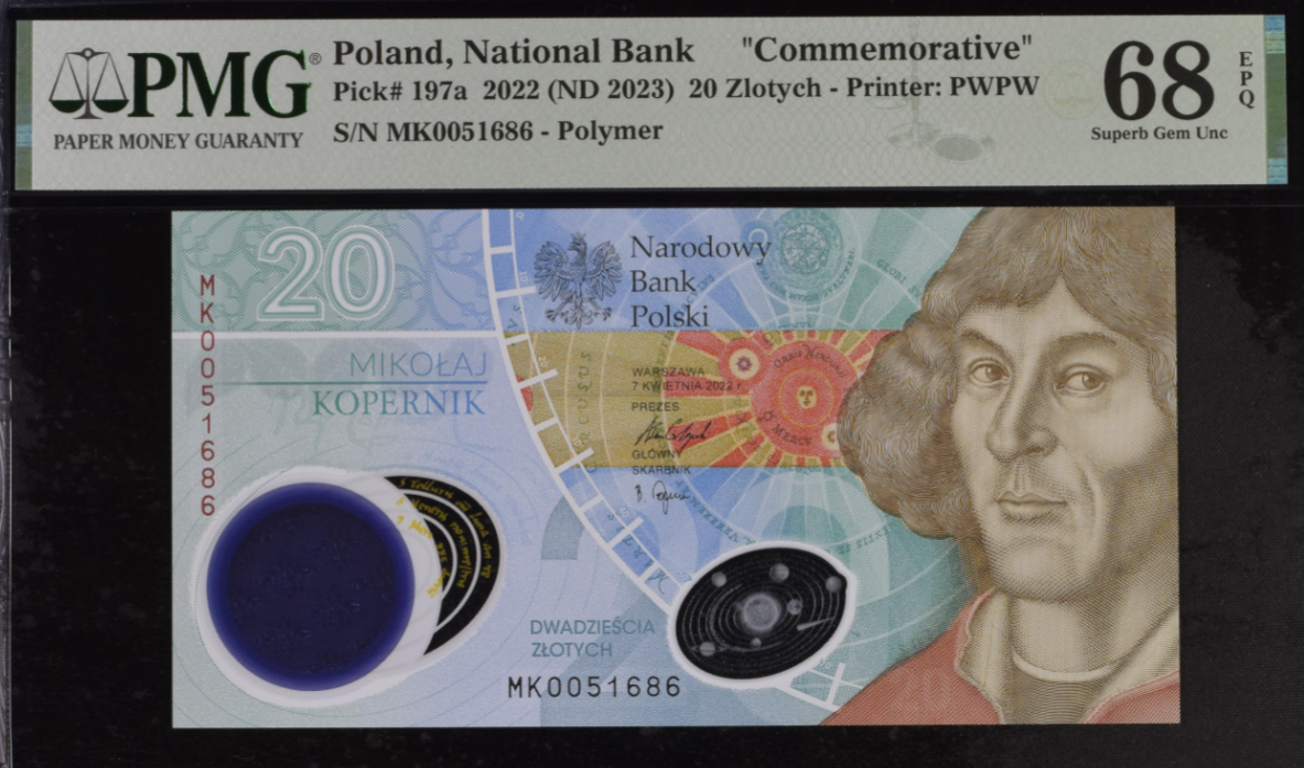 20 zł Mikołaj Kopernik - 2023 rok - PMG 68 EPQ