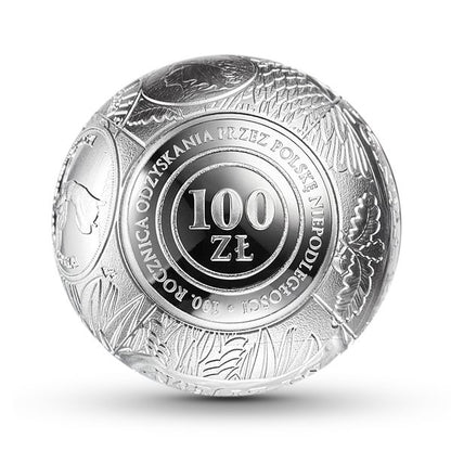 100 zł 100. rocznica odzyskania przez Polskę niepodległości kula - 2018 rok