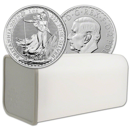 100x 1 uncja oz - Britannia Król Karol III - 2023 rok