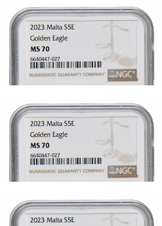 1 oz Ag - GOLDEN EAGLE - 5 euro - Malta 2023 - NGC MS70