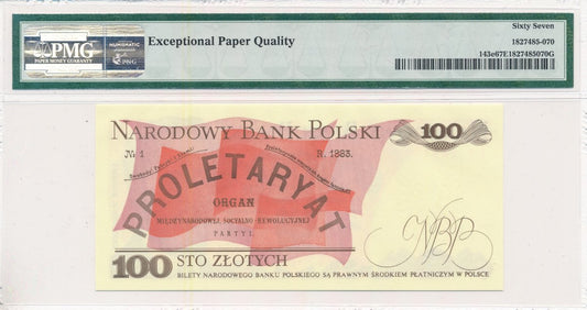 100 zł 1986 rok - seria SF - PMG 67 EPQ